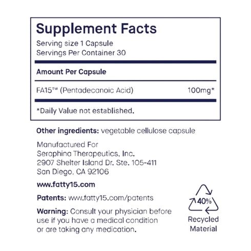 Fatty 15 | C15:0 fitusýrur| 90 dagar