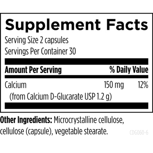 Calcium D-Glucarate | Stuðningur við eðlilegt hormónajafnvægi og afeitrun