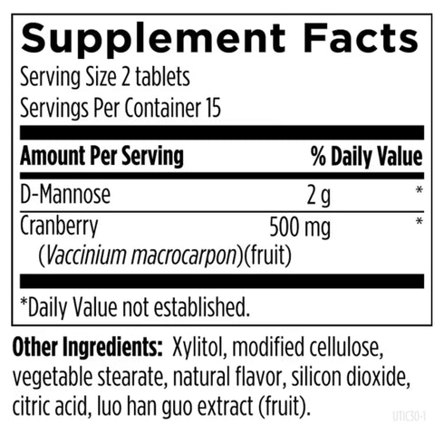 UT Intensive™ Chewables | D-Mannose og trönuberjaþykkni til stuðnings þvagrásar