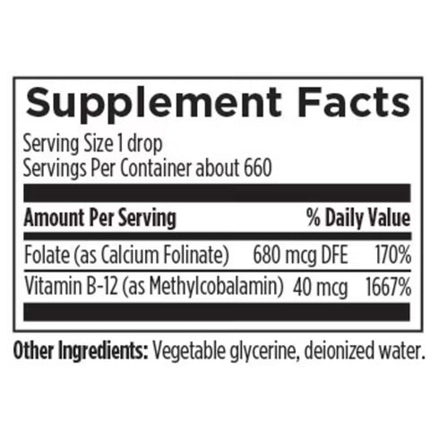 Super Liquid Folate™ | Fólat (Folinate) og virkt B12 á vökvaformi