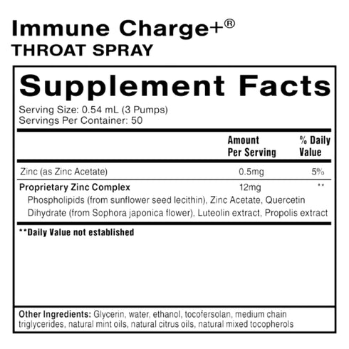 Immune Charge+® Throat Spray | Fljótandi sprey fyrir ónæmiskerfið