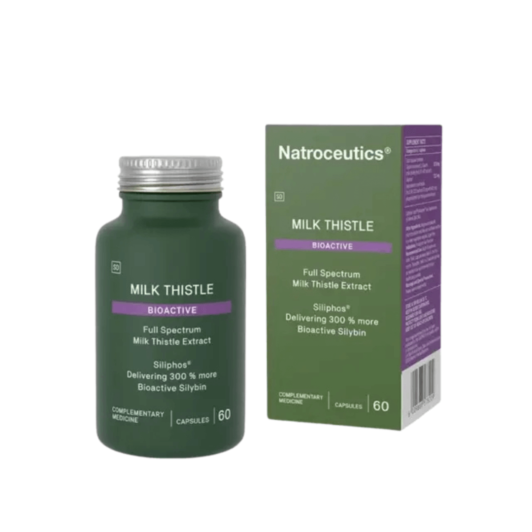 Milk Thistle Bioactive fæðubótarefni í flösku með umbúðum sem veitir 300% meira lífvirkt silybín.