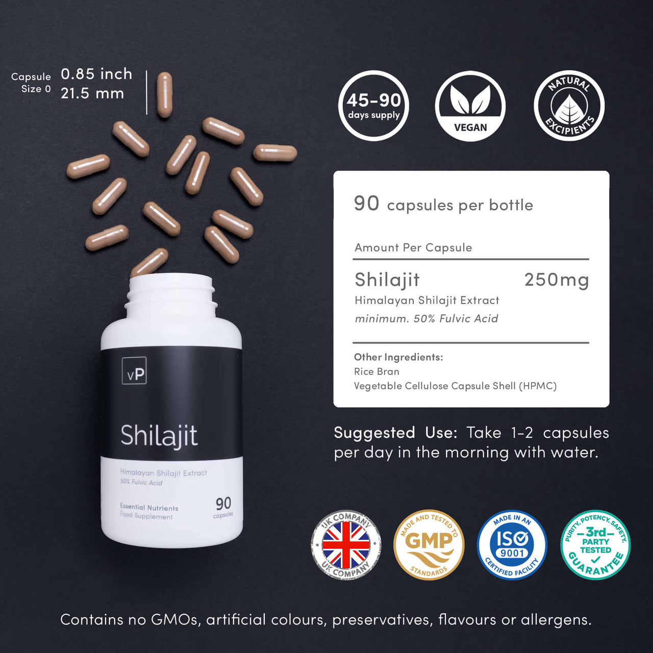Hreint Himalayan Shilajit | 50% fulvinsýra | 45-90 daga skammtur | Heilsubarinn